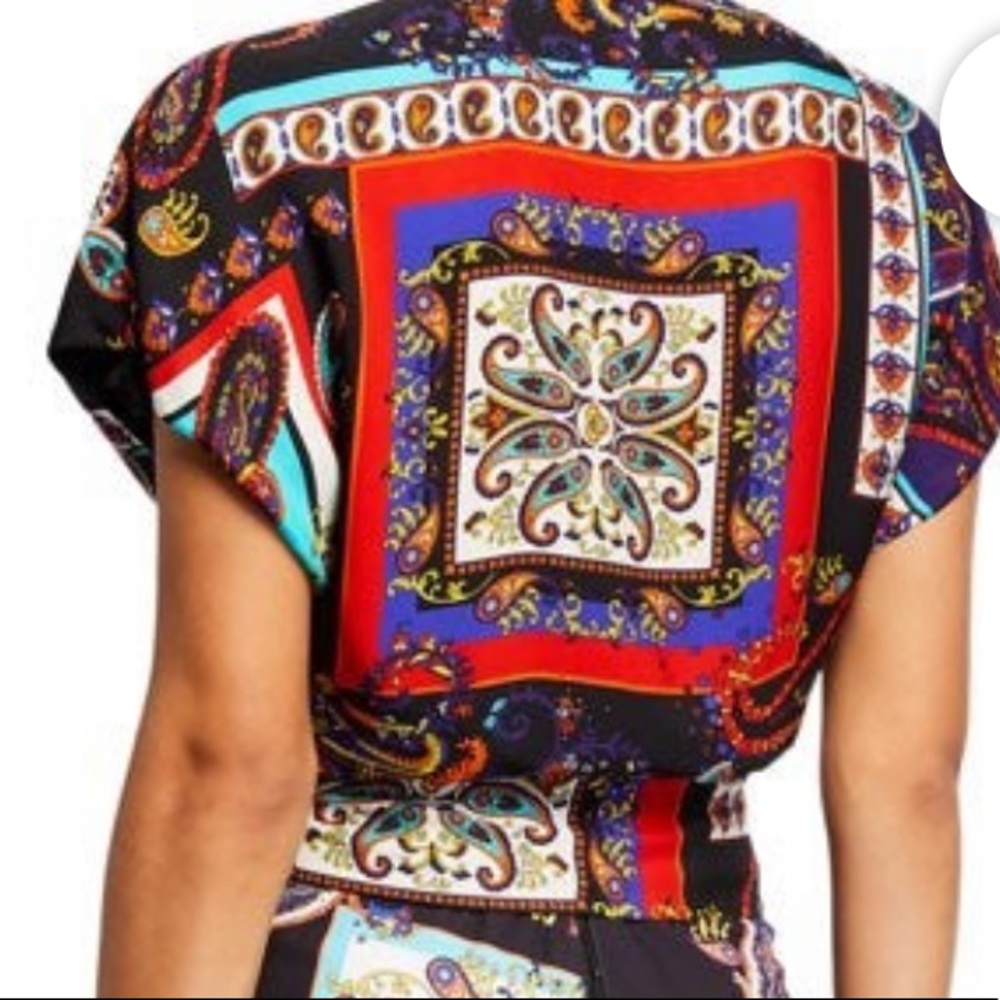 Alice + Olivia Royal paisley wrap top Large - Picture 3 of 14